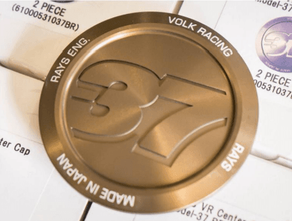RAYS Engineering Official Japan Center Cap Set - TE37 Bronze with "37" Mark (Original Japan) — image 1