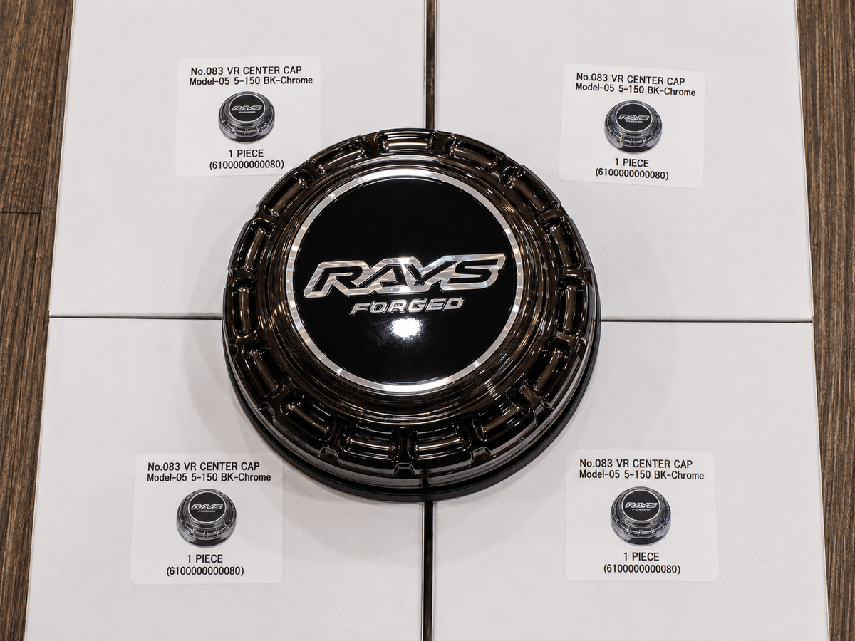 RAYS Engineering Official Japan Center Cap Set - TE37 Ultra Large 5x150 (Black Chrome)