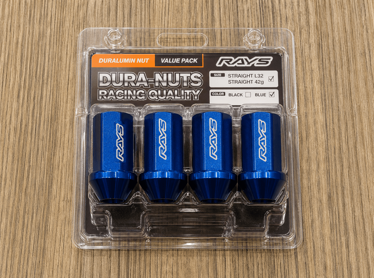 RAYS Engineering Official Japan Duralumin Nut Set - L42 Straight M12 x P1.50 - 4 PCS PACK view 2