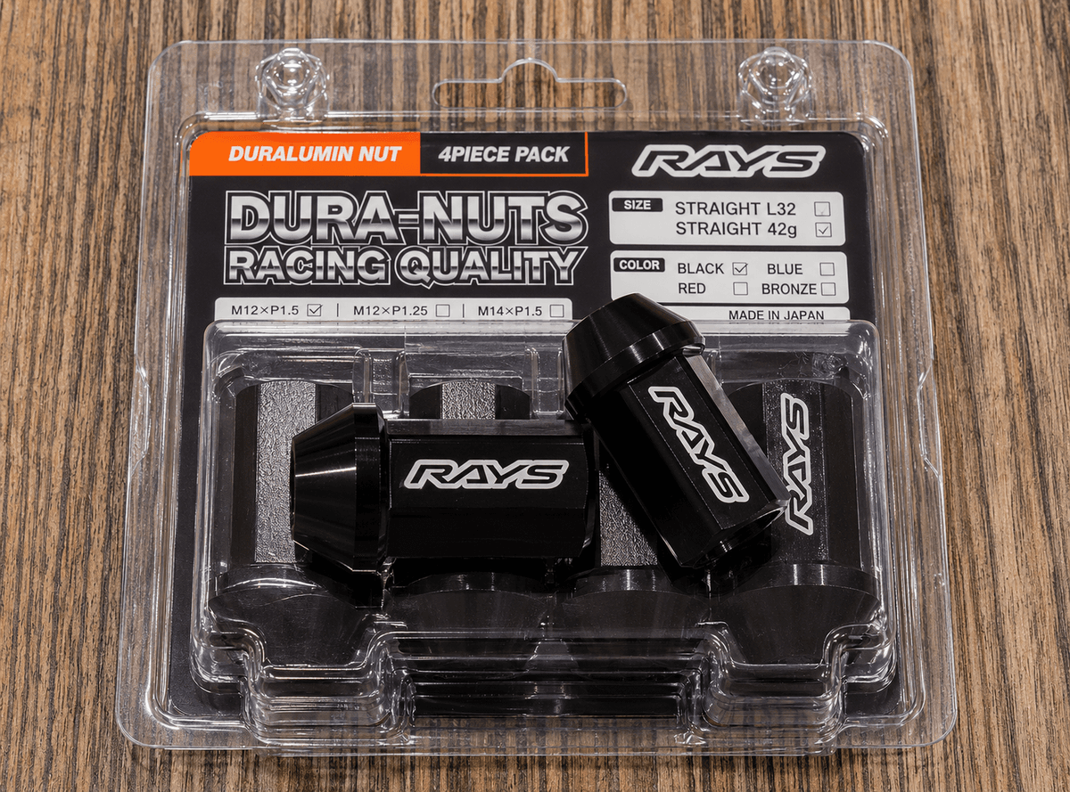 RAYS Engineering Official Japan Duralumin Nut Set - L42 Straight M12 x P1.50 - 4 PCS PACK view 4