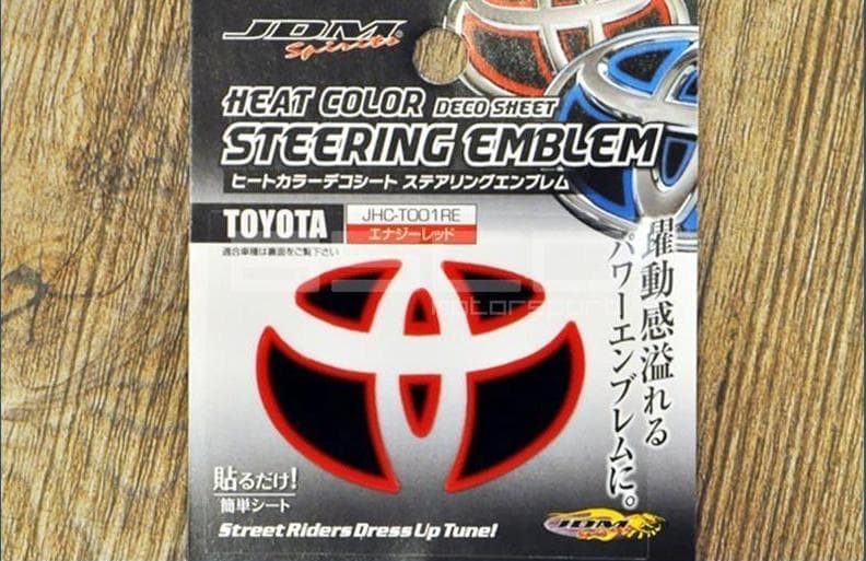 JDM Spirits Heat Color Deco Sheet Steering Emblem Toyota view 2