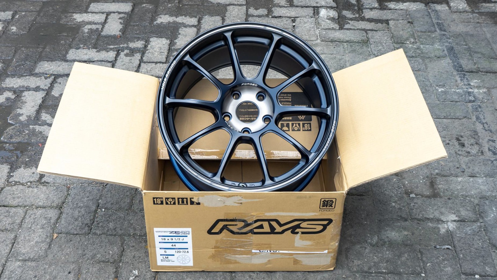 Volk Racing ZE40 TIME ATTACK III R18x9.5 ET 44 PCD 5x120 - Matte Black Clear & Metallic Blue (Original Japan)