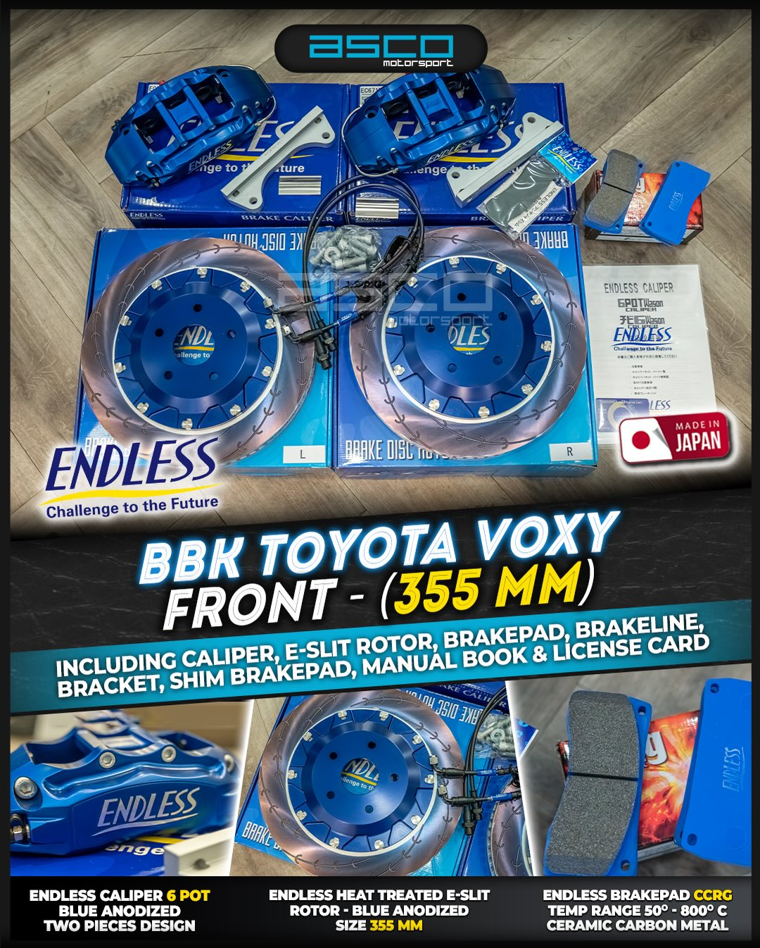 Endless Brake Kit for Toyota ALL NEW VOXY 355MM 6POT