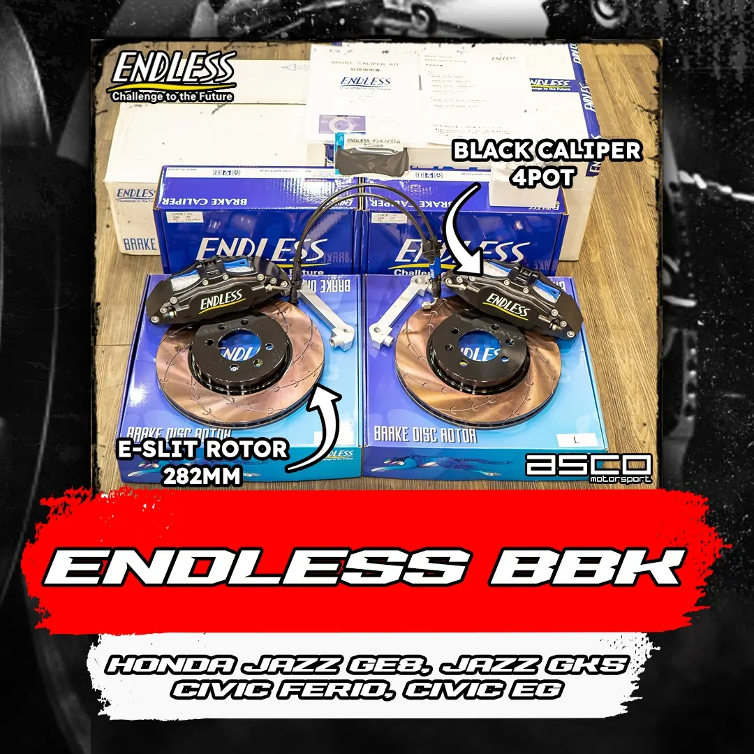 Endless Brake Kit for Honda JAZZ GE8 / FERIO / EG 282MM 4POT (Black Yellow Line)