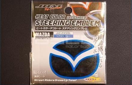 JDM Spirits Heat Color Deco Sheet Steering Emblem Mazda