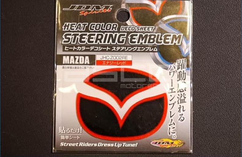 JDM Spirits Heat Color Deco Sheet Steering Emblem Mazda view 2